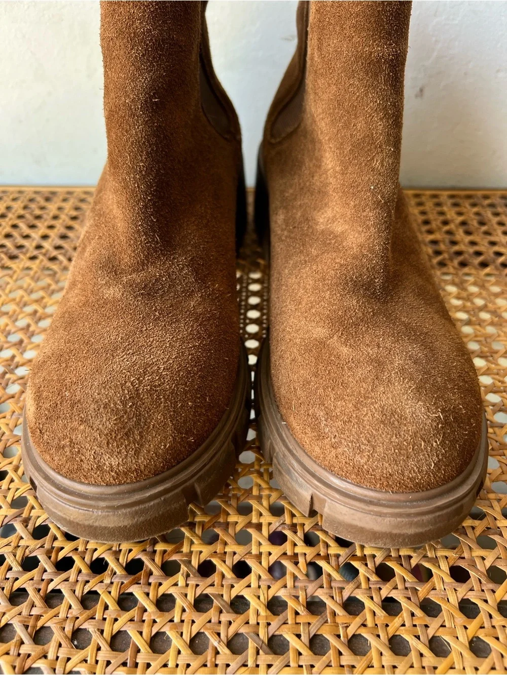 Steve Madden Brown Suede Chelsea Booties - Women's Chunky Sole